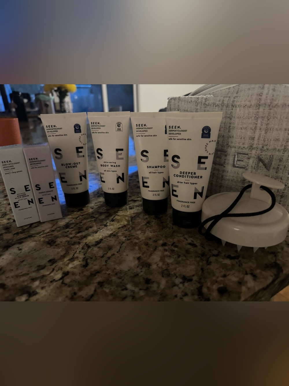 SEEN Haircare Fragrance Free 8-Piece Travel Gift Set NWT